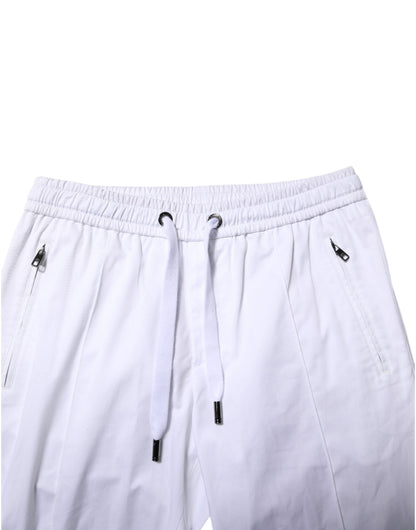 Dolce &amp; Gabbana Weiße Jogginghose aus Baumwollstretch mit Logo für Herren