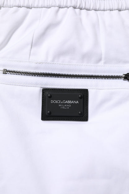 Dolce &amp; Gabbana Weiße Jogginghose aus Baumwollstretch mit Logo für Herren