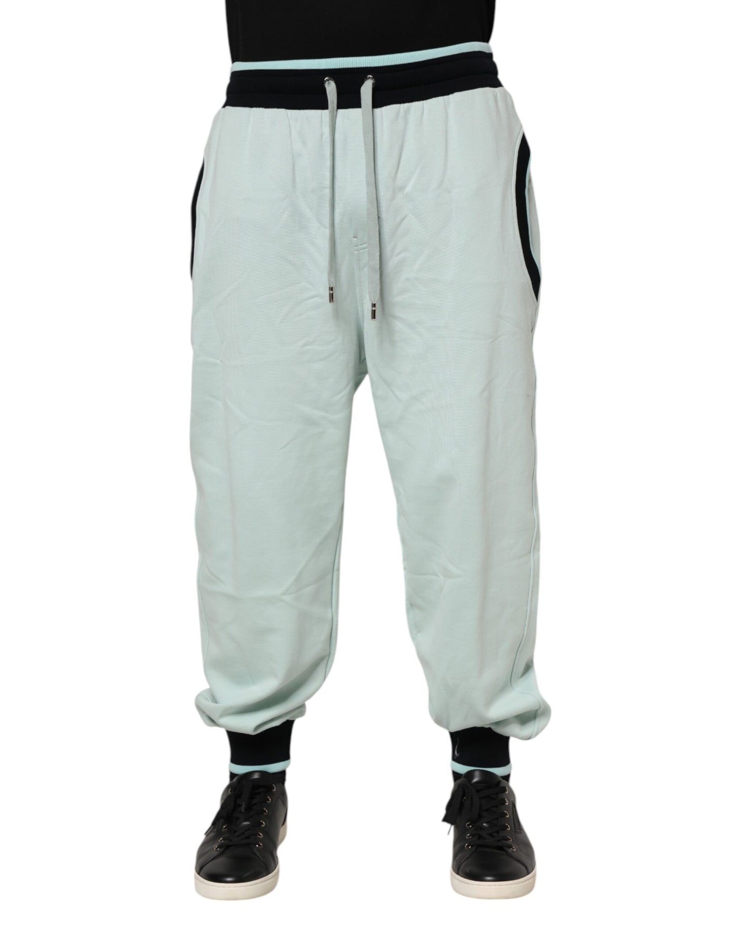 Dolce &amp; Gabbana Light Green Cotton Men Jogger Sweatpants Pants