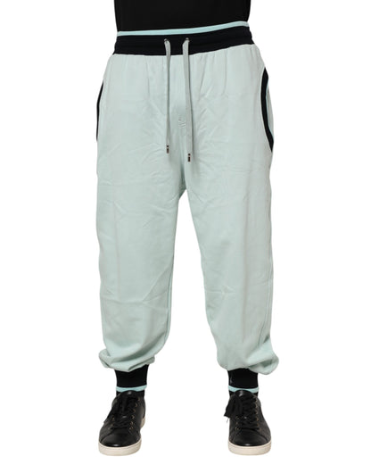 Dolce &amp; Gabbana Light Green Cotton Men Jogger Sweatpants Pants