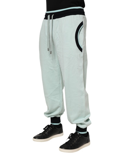 Dolce &amp; Gabbana Light Green Cotton Men Jogger Sweatpants Pants
