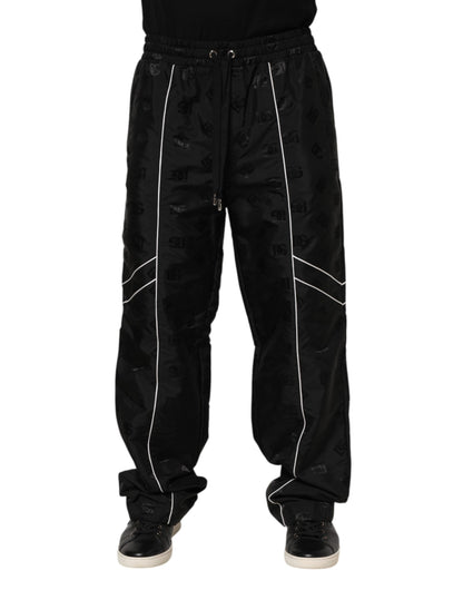 Dolce &amp; Gabbana – Schwarze Jogginghose aus Baumwolle mit geradem Schnitt
