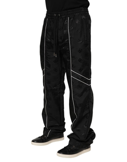 Dolce &amp; Gabbana – Schwarze Jogginghose aus Baumwolle mit geradem Schnitt