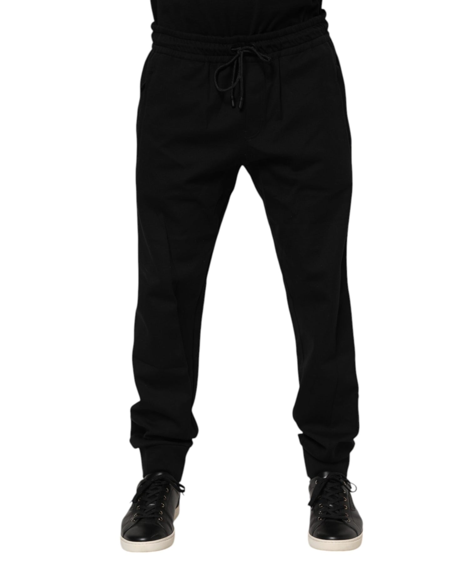 Dolce &amp; Gabbana Black Cotton Men Jogger Sweatpants Pants