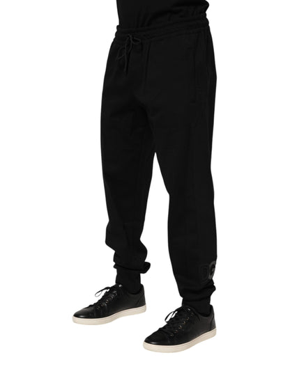 Dolce &amp; Gabbana Black Cotton Men Jogger Sweatpants Pants