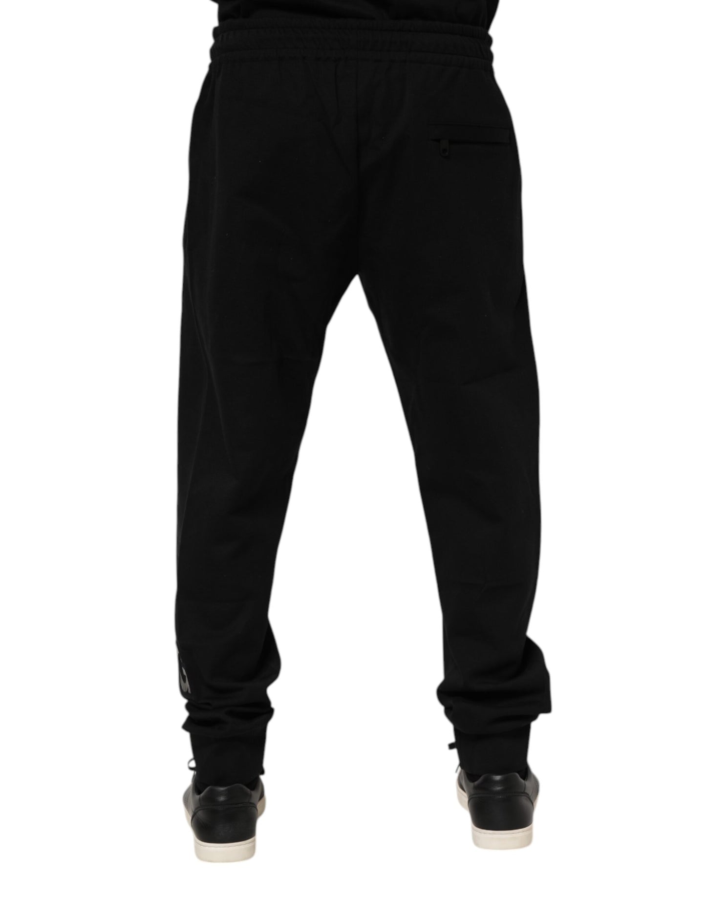 Dolce &amp; Gabbana Black Cotton Men Jogger Sweatpants Pants