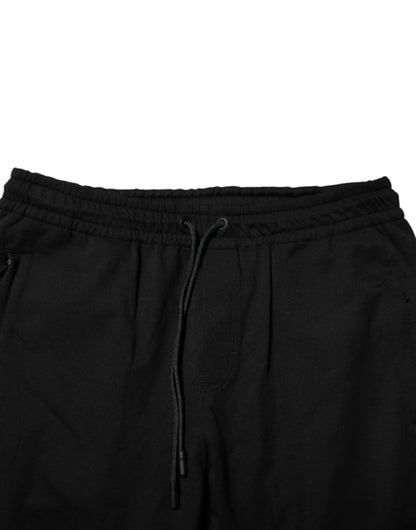 Dolce &amp; Gabbana Black Cotton Men Jogger Sweatpants Pants