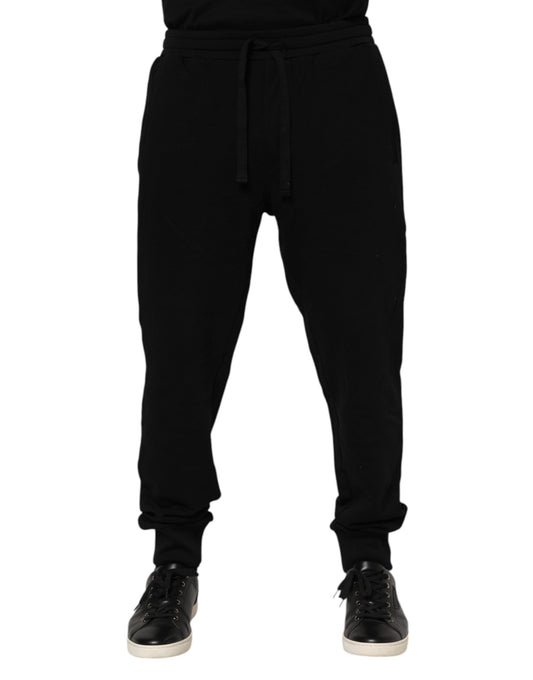 Dolce &amp; Gabbana – Jogginghose mit Krone aus schwarzer Baumwolle