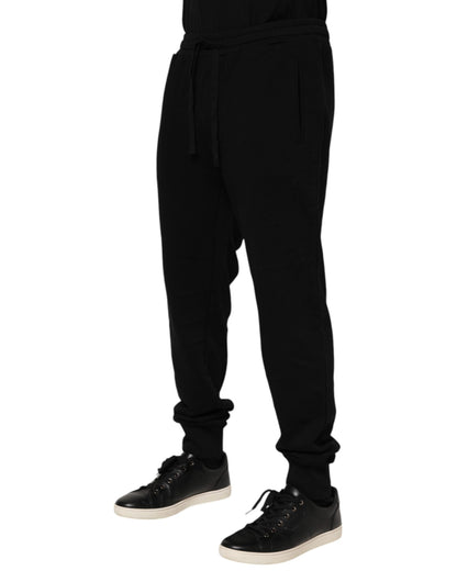 Dolce &amp; Gabbana – Jogginghose mit Krone aus schwarzer Baumwolle
