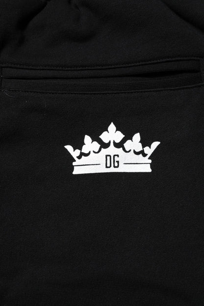 Dolce &amp; Gabbana – Jogginghose mit Krone aus schwarzer Baumwolle