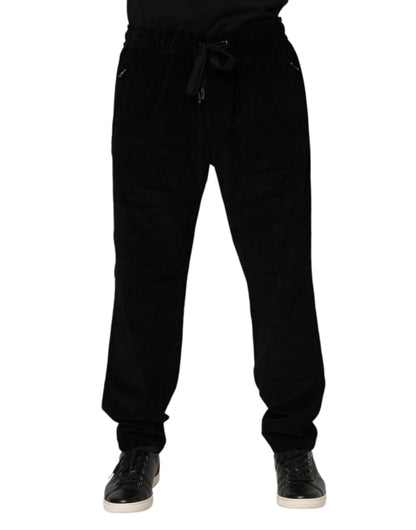 Dolce &amp; Gabbana Schwarze Jogginghose aus Baumwolle für Herren