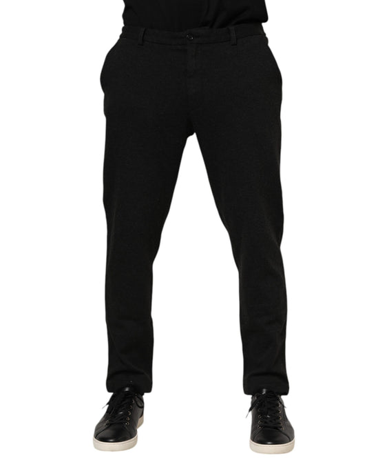 Dolce &amp; Gabbana Dunkelgraue Viskose-Kleiderhose für Herren