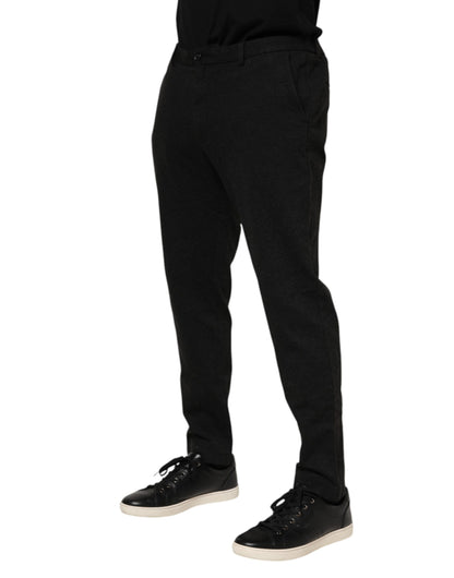 Dolce &amp; Gabbana Dunkelgraue Viskose-Kleiderhose für Herren