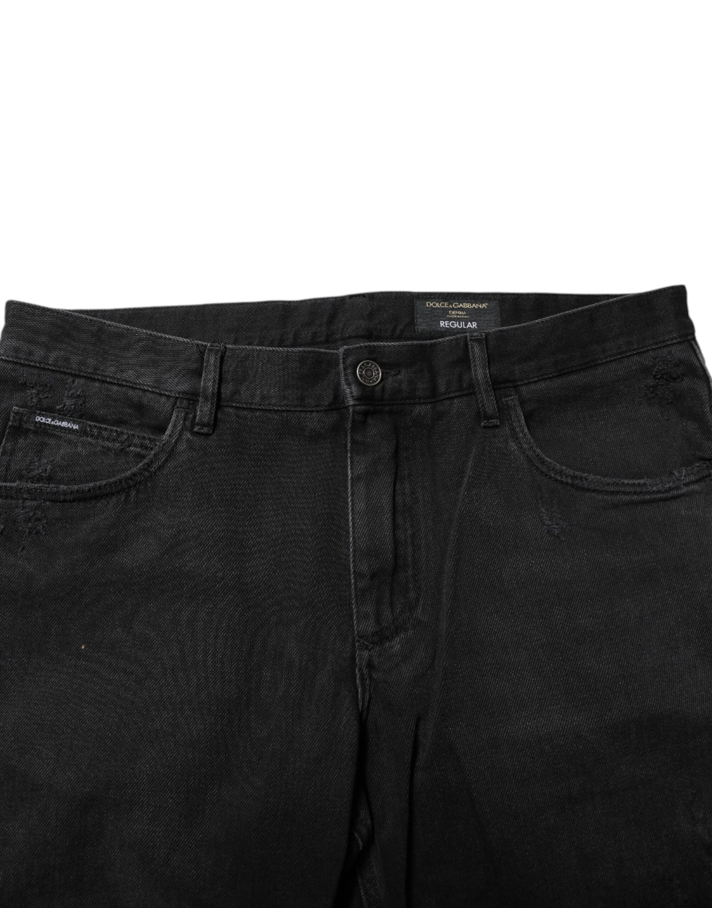 Dolce &amp; Gabbana – Schwarze Skinny-Jeans aus Baumwolle mit Logo-Schild