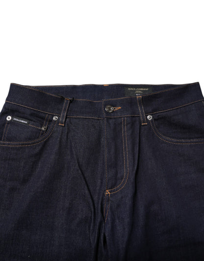 Dolce &amp; Gabbana Slim Fit Jeans aus Baumwolle mit Logo in Dunkelblau für Herren