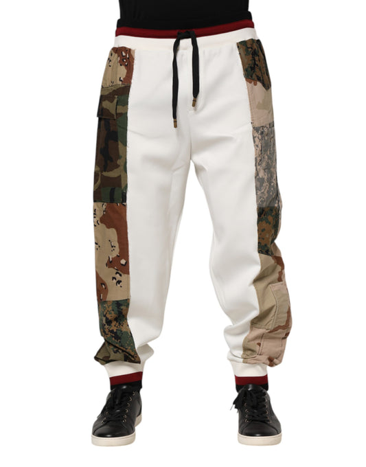 Dolce &amp; Gabbana – Weiße Patchwork-Jogginghose