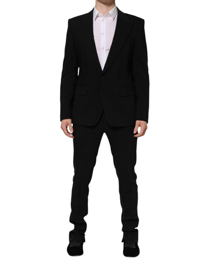 Dolce &amp; Gabbana – Schwarzer, einreihiger, zweiteiliger MARTINI-Anzug