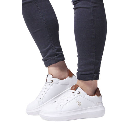 US POLO ASSN. Weißer Polyester-Sneaker