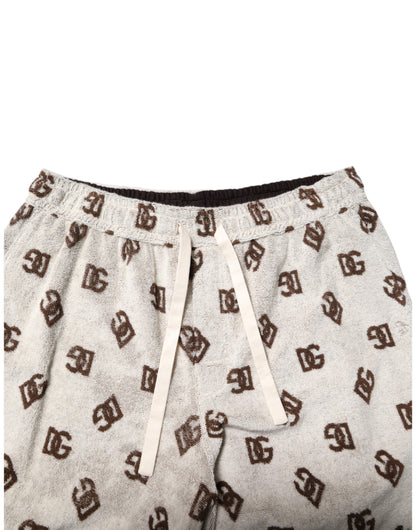 Dolce &amp; Gabbana – Bermudashorts aus weißer Baumwolle mit DG Mania-Print für Herren