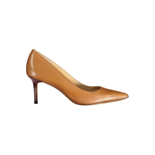 Ralph Lauren Flache Schuhe aus braunem Leder