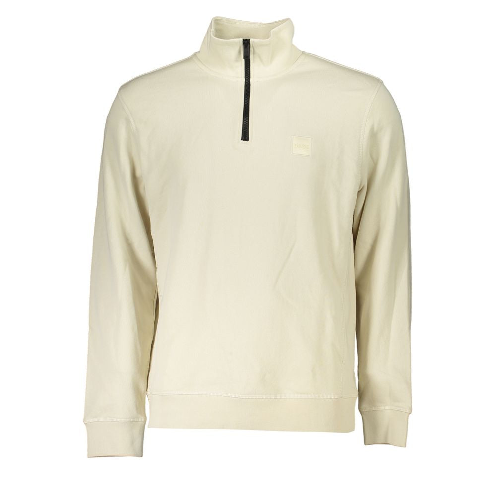 Beigefarbener Baumwollpullover von Hugo Boss