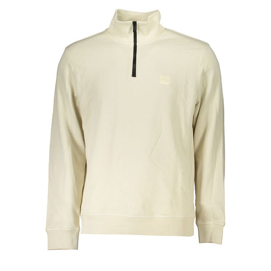Beigefarbener Baumwollpullover von Hugo Boss