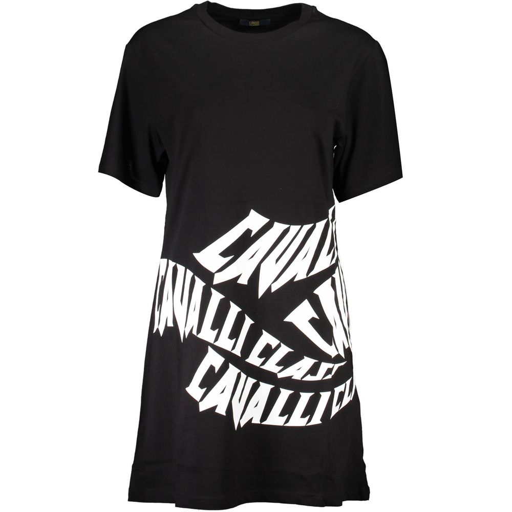 Schwarzes Baumwollkleid der Cavalli Class