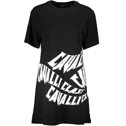Schwarzes Baumwollkleid der Cavalli Class