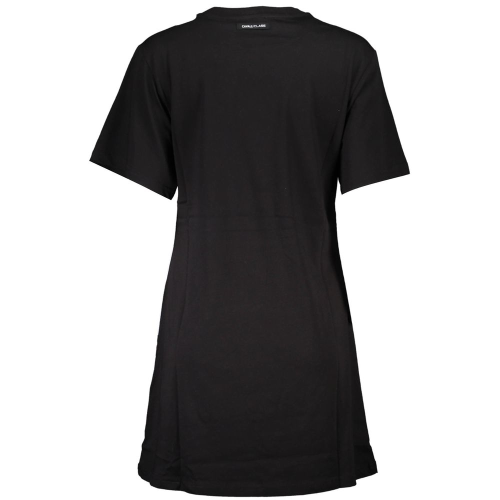 Schwarzes Baumwollkleid der Cavalli Class