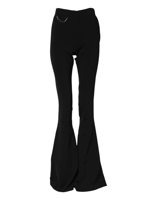 Dsquared² Schwarze Schlaghose aus Polyester mit hoher Taille