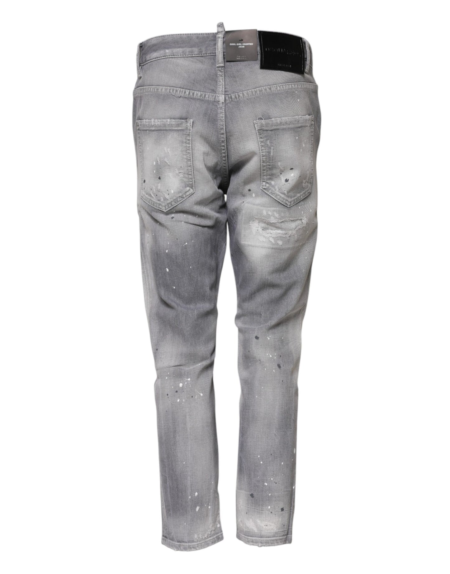 Dsquared² Grau verwaschene Tapered-Jeans mit mittlerer Taille