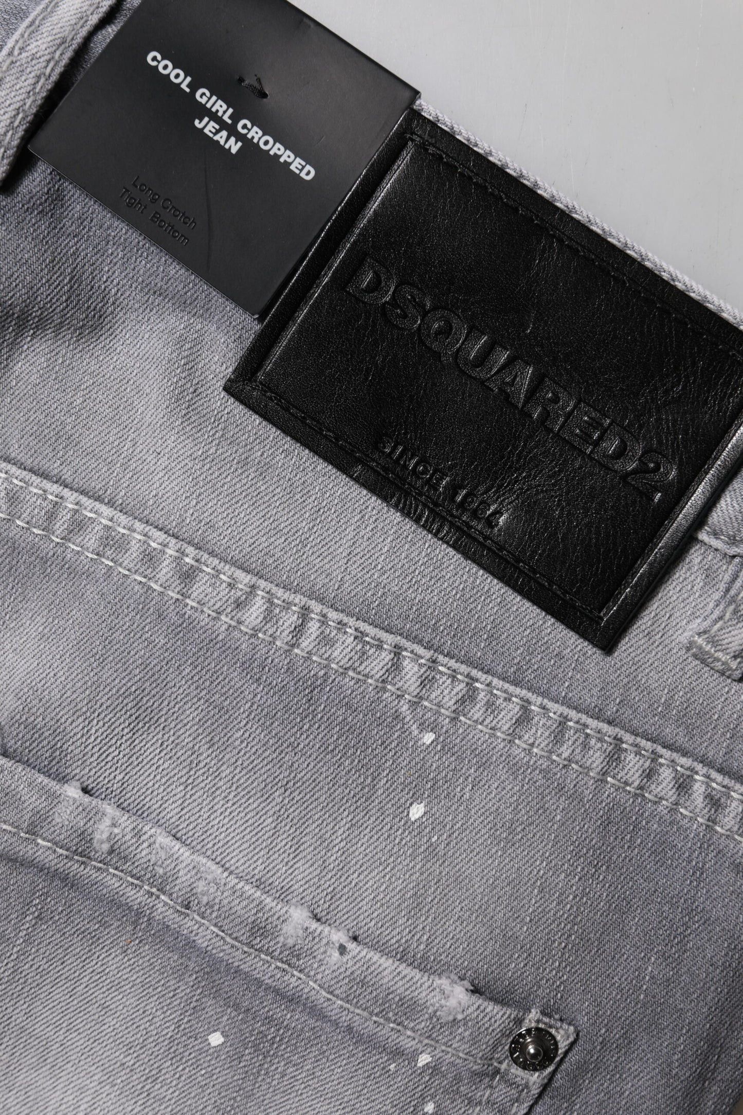 Dsquared² Grau verwaschene Tapered-Jeans mit mittlerer Taille