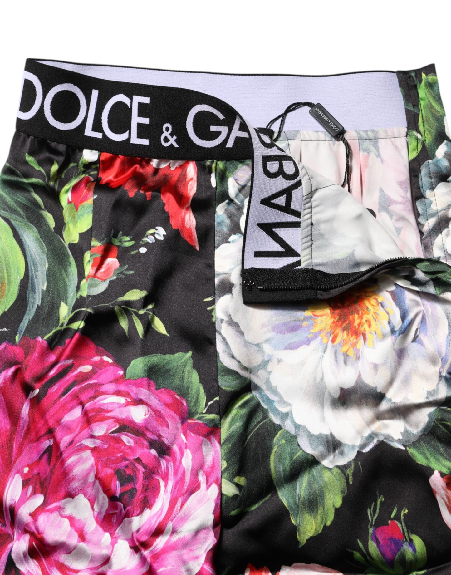 Dolce &amp; Gabbana – Leggings mit mehrfarbigem Blumenmuster und Stretchbund