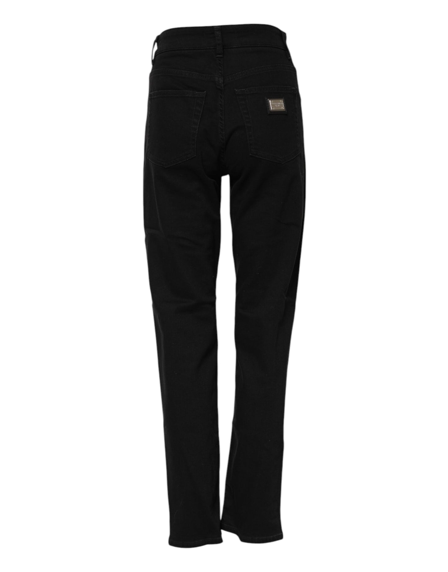 Dolce &amp; Gabbana – Schwarze Boyfriend-Jeans aus Baumwolle mit mittlerer Taille