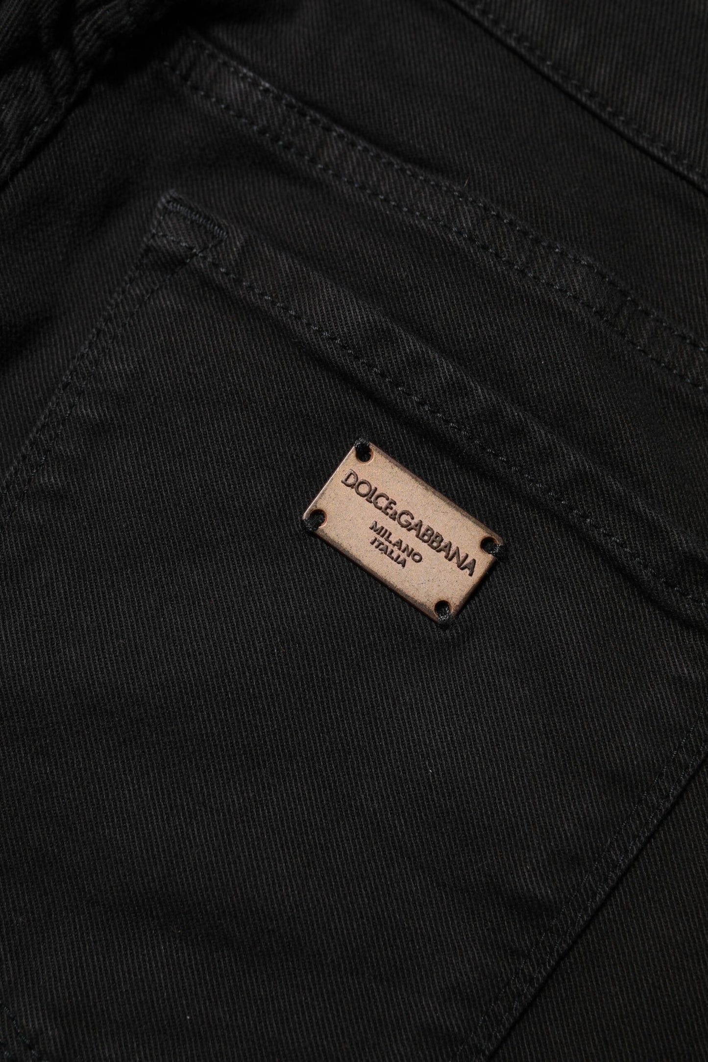 Dolce &amp; Gabbana – Schwarze Skinny-Jeans aus Baumwolle mit mittlerer Taille