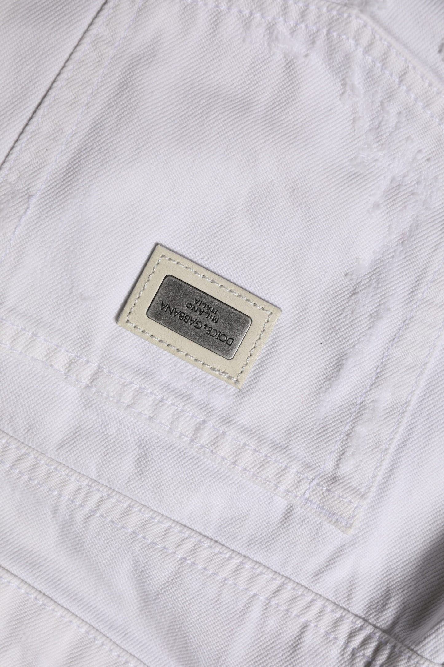 Dolce &amp; Gabbana – Weiße Jeans aus Baumwolle mit mittlerer Taille für Damen