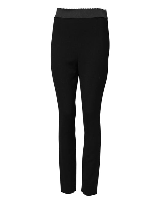 Dolce &amp; Gabbana Schwarze Wollleggings mit Stretch
