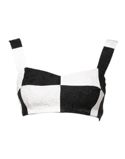 Dolce &amp; Gabbana – Kurzes Bustier-Korsett-BH-Oberteil in Schwarz und Weiß