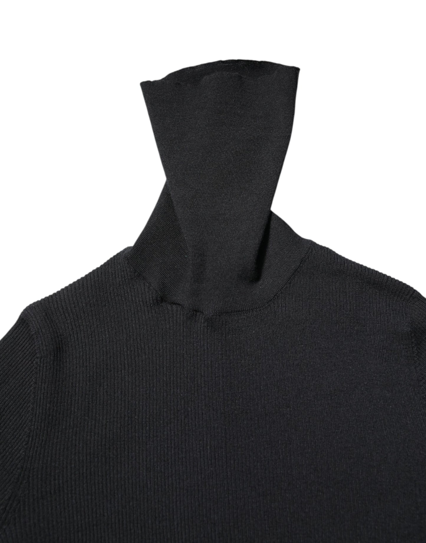 Dolce &amp; Gabbana – Schwarzes Strickblusenoberteil aus Kaschmir mit Rollkragen