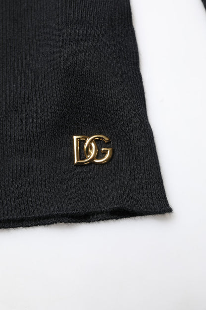 Dolce &amp; Gabbana – Schwarzes Strickblusenoberteil aus Kaschmir mit Rollkragen