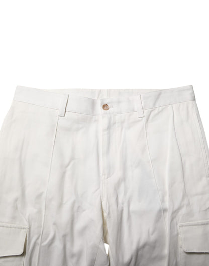 Dolce &amp; Gabbana – Weiße Cargo-Jogginghose aus Baumwolle für Herren