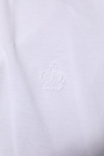 Dolce &amp; Gabbana White Collared Men Short Sleeve Crown T-shirt