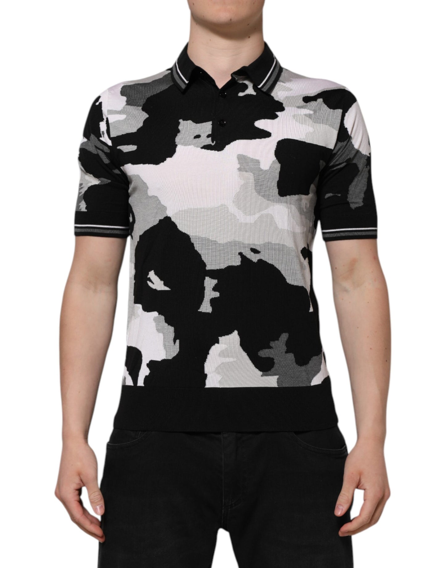 Dolce &amp; Gabbana Multicolor Camouflage Collared Polo T-shirt