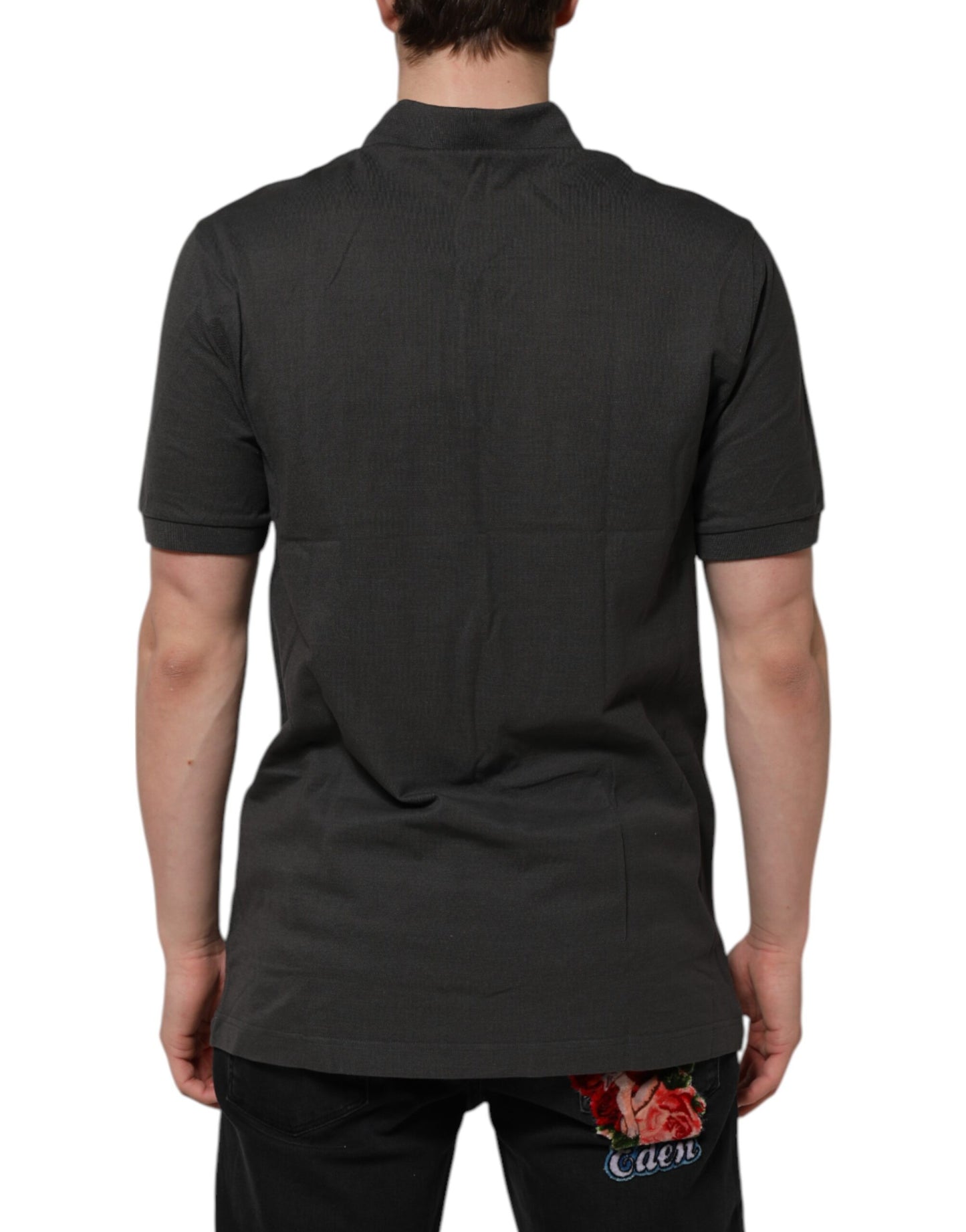 Dolce &amp; Gabbana Dark Gray Short Sleeve Collared Polo T-shirt