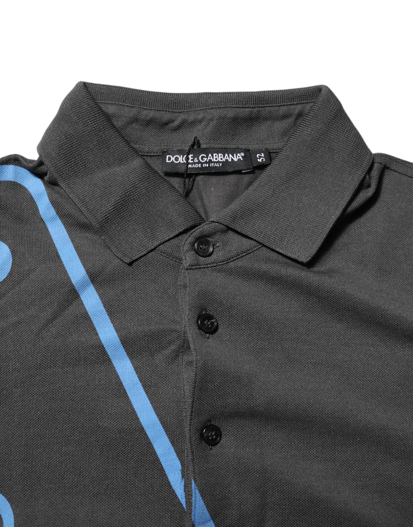 Dolce &amp; Gabbana Dark Gray Short Sleeve Collared Polo T-shirt