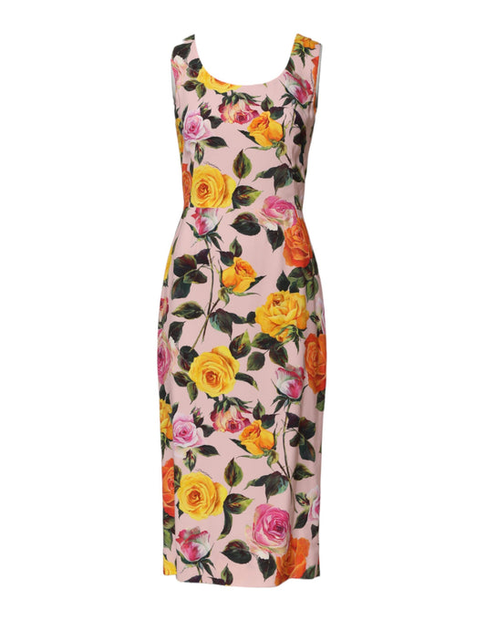 Dolce &amp; Gabbana – Knielanges Etuikleid mit mehrfarbigem Blumenmuster