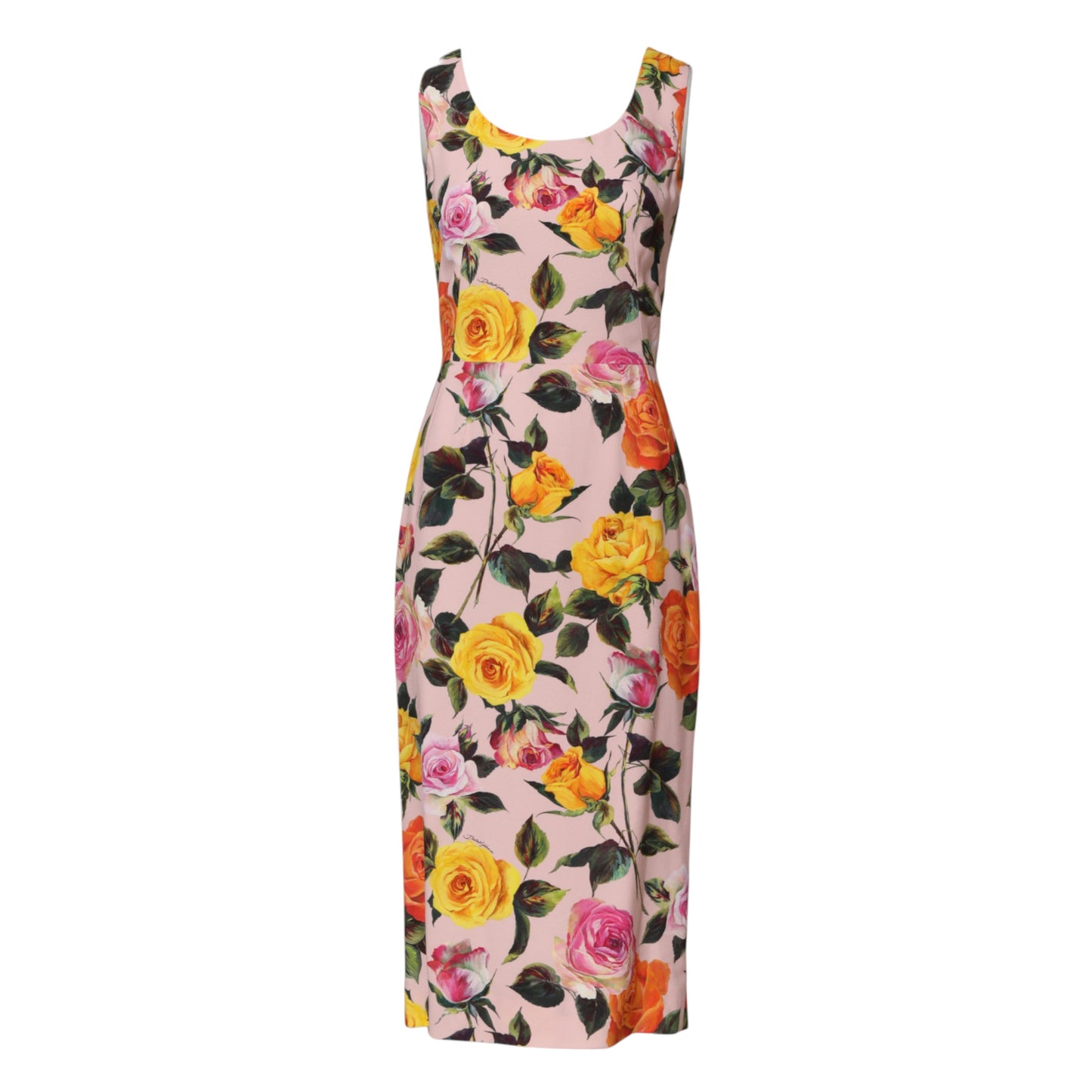 Dolce &amp; Gabbana – Knielanges Etuikleid mit mehrfarbigem Blumenmuster