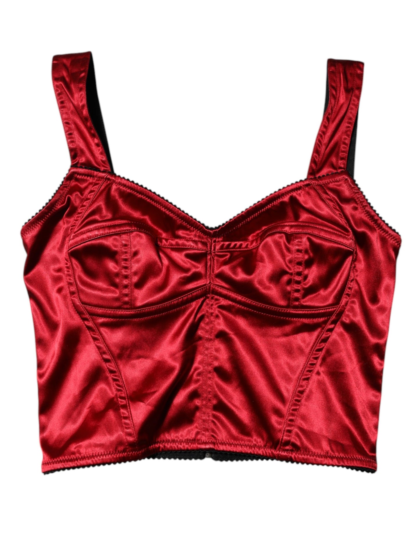 Dolce &amp; Gabbana Rotes Bustier-Korsett-Crop-Top mit ärmellosem Korsett