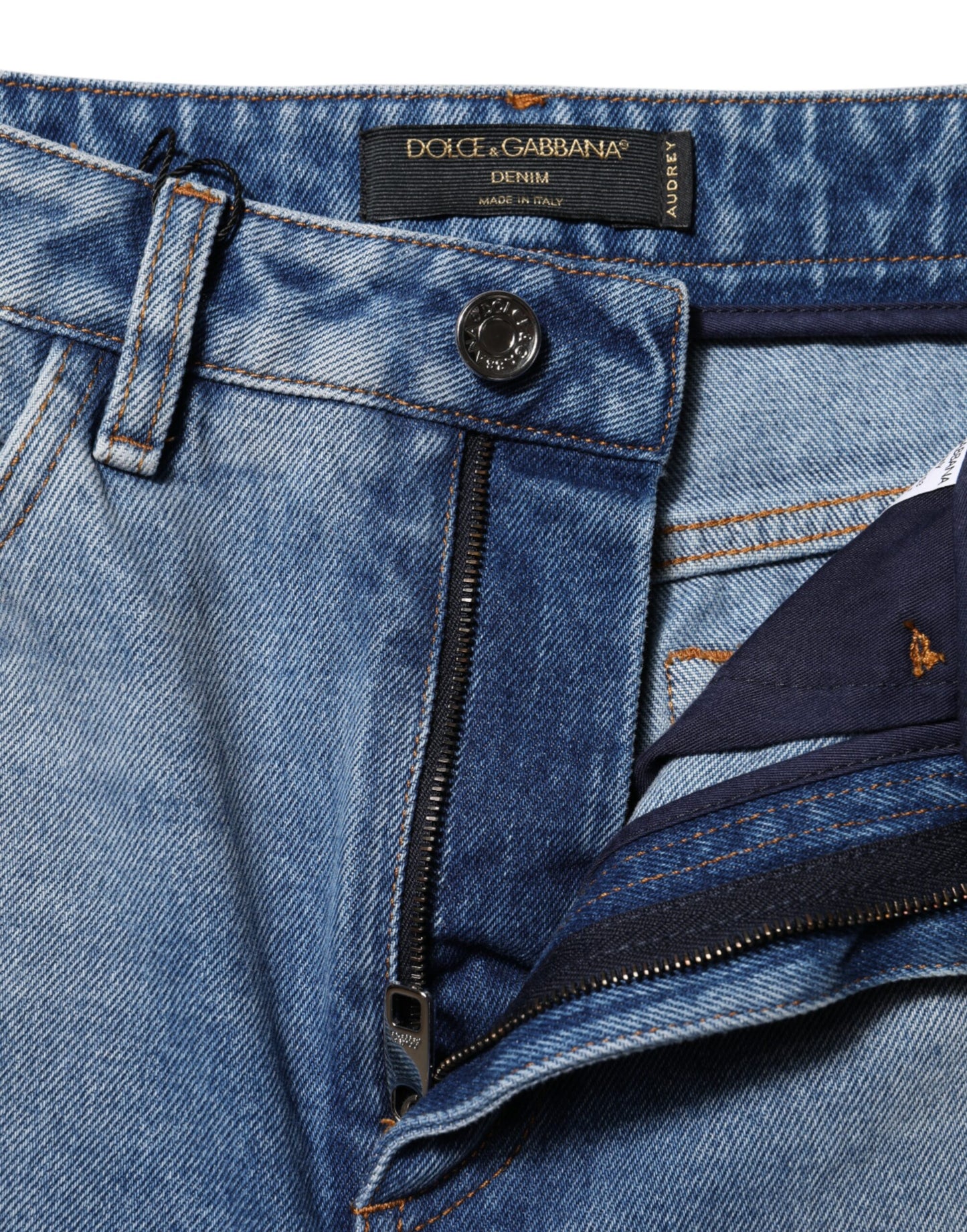Dolce &amp; Gabbana – Blau verwaschene Skinny-Jeans mit hoher Taille