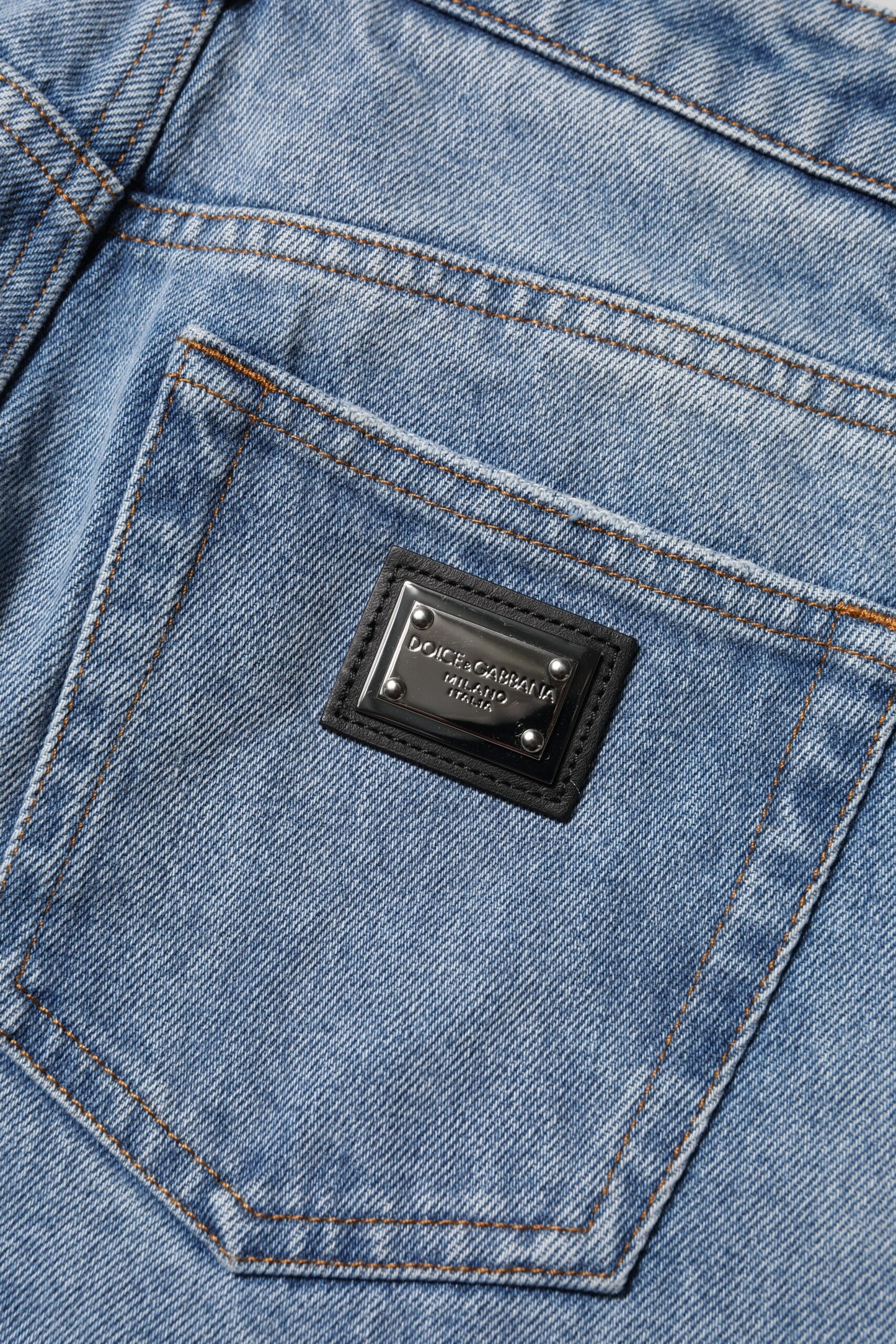 Dolce &amp; Gabbana – Blau verwaschene Skinny-Jeans mit hoher Taille